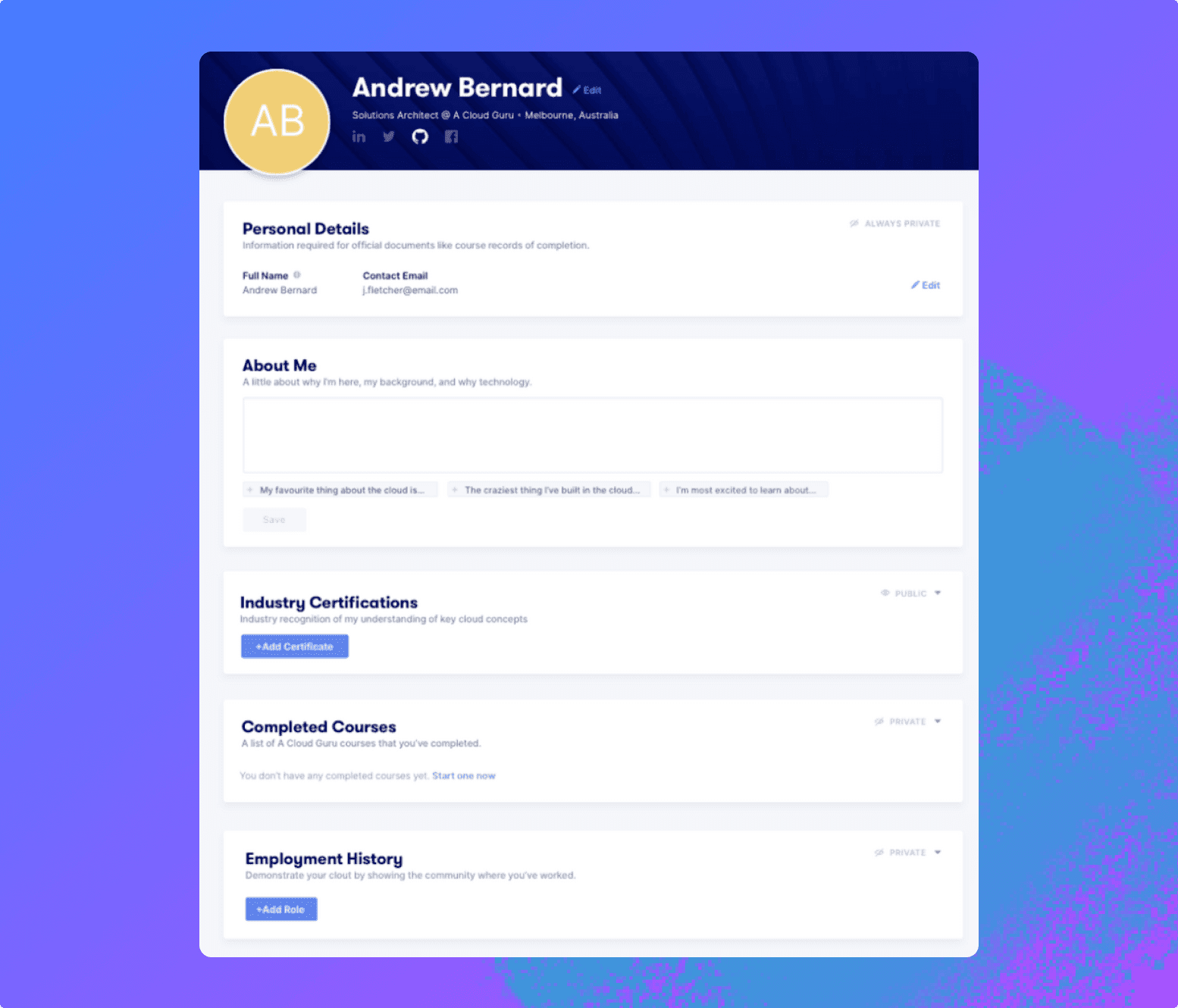 Cloud Profile Redesign